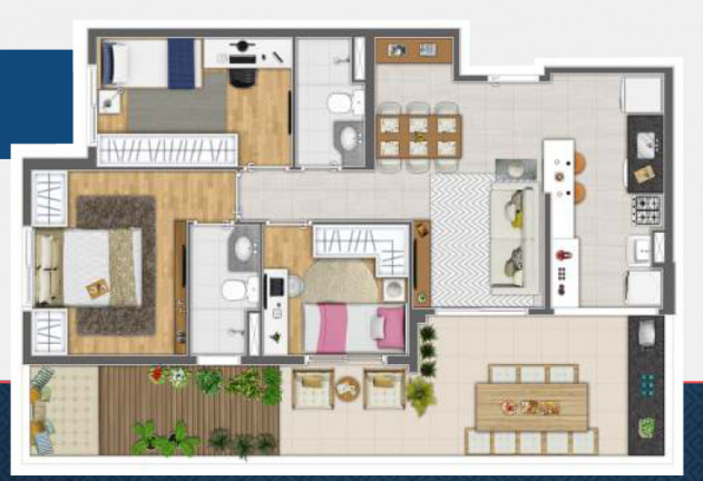 Imagem Apartamento com 3 Quartos à Venda, 66 m² em Jardim Das Belezas - Carapicuíba