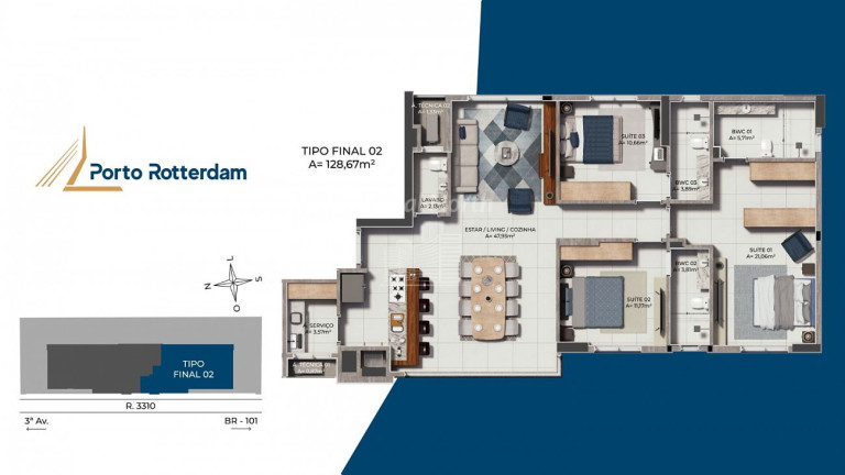 Imagem Apartamento com 3 Quartos à Venda, 129 m² em Centro - Balneário Camboriú Imagem Apartamento com 3 Quartos à Venda, 129 m² em Centro - Balneário Camboriú
