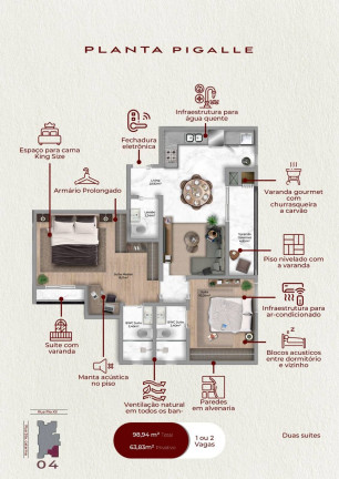 Imagem Apartamento com 2 Quartos à Venda, 61 m² em Centro - Cascavel