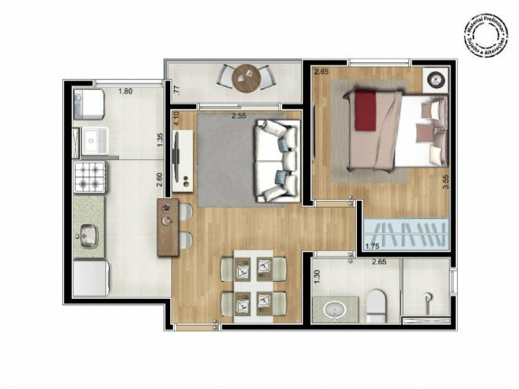 Imagem Apartamento com 2 Quartos à Venda, 48 m² em Parque Das Nações - Santo André