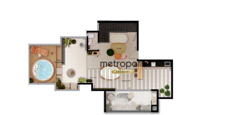 Imagem Cobertura com 3 Quartos à Venda, 176 m² em Vila Valparaíso - Santo André