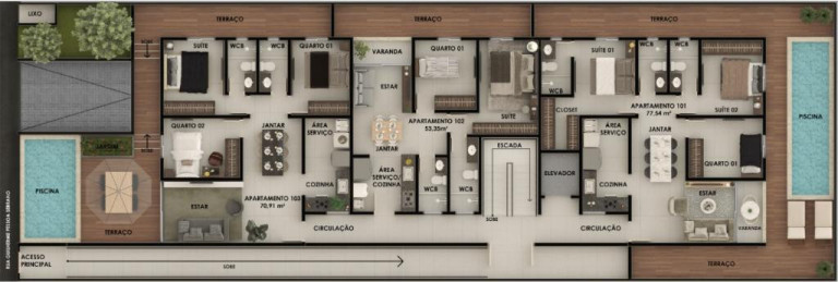 Imagem Apartamento com 3 Quartos à Venda, 78 m² em Bancários - João Pessoa Imagem Apartamento com 3 Quartos à Venda, 78 m² em Bancários - João Pessoa