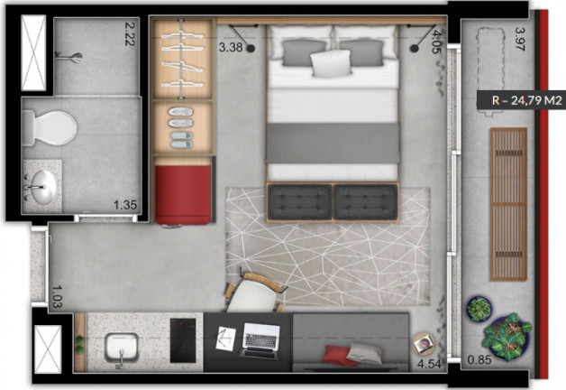 Imagem Studio com 1 Quarto à Venda, 32 m² em Moema - São Paulo