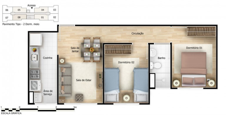 Imagem Imóvel com 2 Quartos à Venda, 40 m² em Interlagos - São Paulo