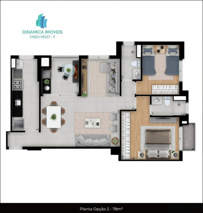 Imagem Apartamento com 2 Quartos à Venda, 68 m² em Jardim Guanabara - Campinas