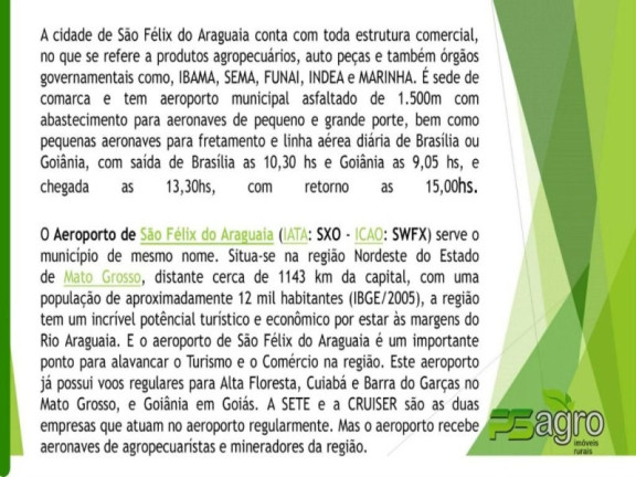 Imagem Imóvel à Venda, 934.000.000 m² em Zona Rural - São Felix Do Araguaia Imagem Imóvel à Venda, 934.000.000 m² em Zona Rural - São Felix Do Araguaia