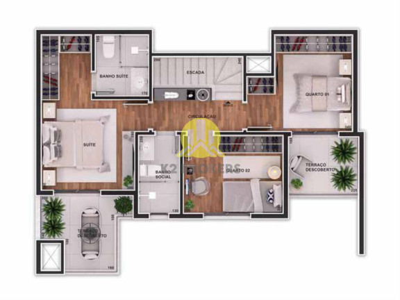 Imagem Cobertura com 3 Quartos à Venda, 127 m² em Rebouças - Curitiba Imagem Cobertura com 3 Quartos à Venda, 127 m² em Rebouças - Curitiba