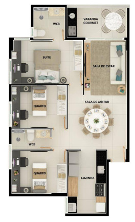 Imagem Apartamento à Venda, 65 m² em Manaíra - João Pessoa Imagem Apartamento à Venda, 65 m² em Manaíra - João Pessoa