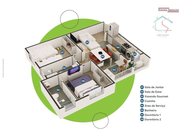 Imagem Apartamento com 2 Quartos à Venda,  em Hortolândia