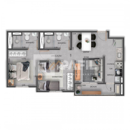 Imagem Apartamento com 2 Quartos à Venda, 55 m² em Jardim Olhos Dagua - Ribeirão Preto