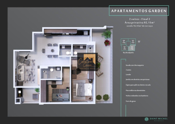 Imagem Apartamento com 2 Quartos à Venda, em Kobrasol - São José Imagem Apartamento com 2 Quartos à Venda, em Kobrasol - São José