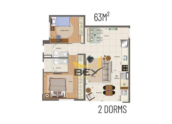 Imagem Apartamento com 2 Quartos à Venda, 63 m² em Alphaville Empresarial - Barueri