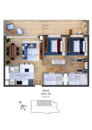Imagem Apartamento com 1 Quarto à Venda, 54 m² em Moura - Gramado
