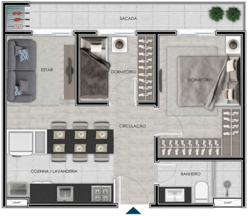 Imagem Apartamento com 2 Quartos à Venda, 48 m² em Centro - Gravataí