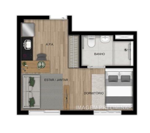 Imagem Imóvel com 1 Quarto à Venda, 25 m² em Penha - São Paulo