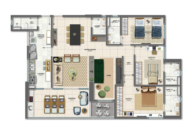 Imagem Apartamento com 4 Quartos à Venda, 140 m² em Caminho Das árvores - Salvador Imagem Apartamento com 4 Quartos à Venda, 140 m² em Caminho Das árvores - Salvador