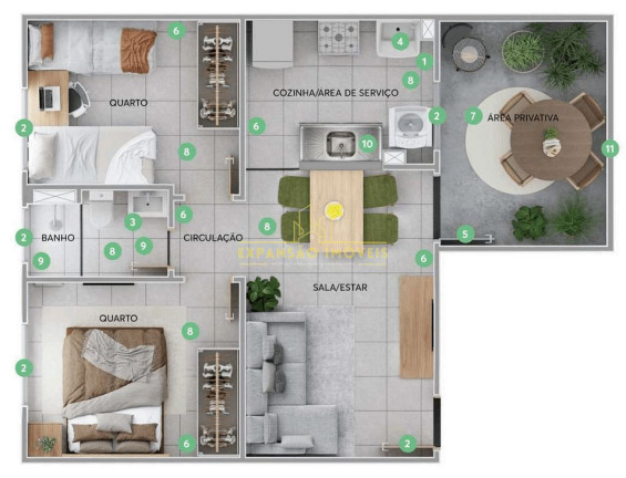 Imagem Apartamento com 2 Quartos à Venda, 40 m² em Forquilhas - São José