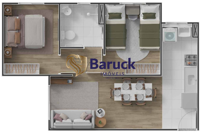 Imagem Apartamento com 2 Quartos à Venda, 45 m² em Jardim Planalto - Paulínia
