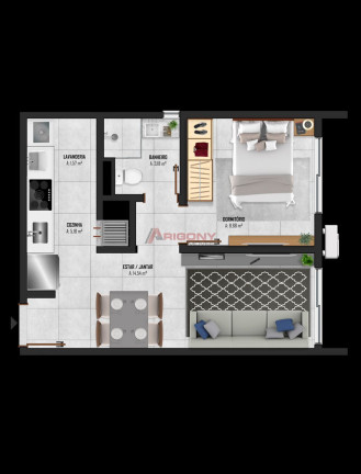 Apartamento com 1 Quarto à Venda, 39 m² em Nossa Senhora Do Rosário - Santa Maria