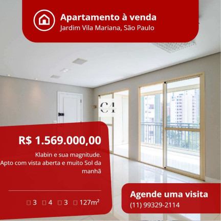 Apartamento com 3 Quartos à Venda, 127 m² em Jardim Vila Mariana - São Paulo
