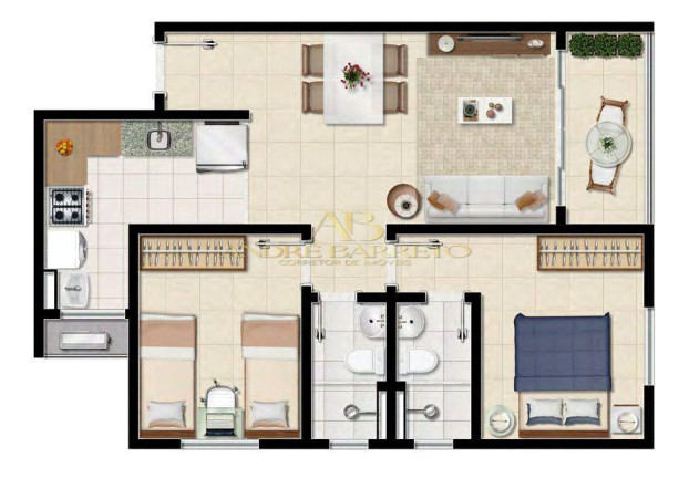 Imagem Apartamento com 2 Quartos à Venda, 57 m² em Marechal Rondon - Salvador