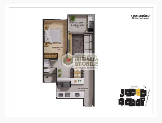 Imagem Apartamento com 1 Quarto à Venda, 52 m² em Córrego Grande - Florianópolis Imagem Apartamento com 1 Quarto à Venda, 52 m² em Córrego Grande - Florianópolis