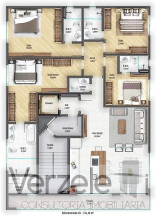 Imagem Apartamento com 4 Quartos à Venda, 181 m² em Praia Brava De Itajaí - Itajaí