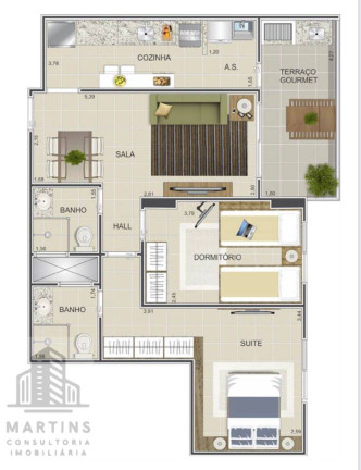 Imagem Apartamento com 2 Quartos para Alugar, 69 m² em Ocian - Praia Grande