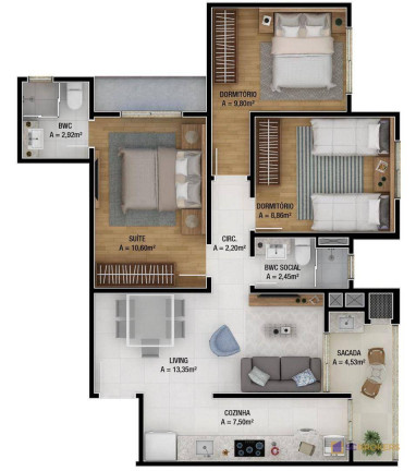 Imagem Apartamento com 3 Quartos à Venda, 76 m² em São João - Itajaí