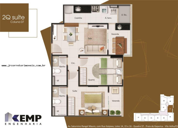 Imagem Apartamento com 3 Quartos à Venda, 70 m² em Praia Itaparica - Vila Velha Imagem Apartamento com 3 Quartos à Venda, 70 m² em Praia Itaparica - Vila Velha