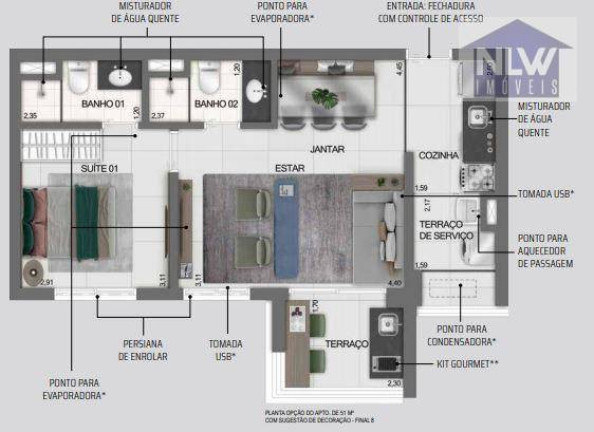 Apartamento com 2 Quartos à Venda, 51 m² em Indianópolis - São Paulo