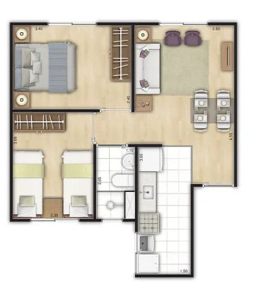 Imagem Apartamento com 2 Quartos à Venda, 38 m² em Jardim Petrópolis - Cotia