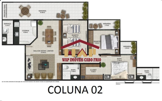 Imagem Apartamento com 3 Quartos à Venda, 116 m² em Algodoal - Cabo Frio