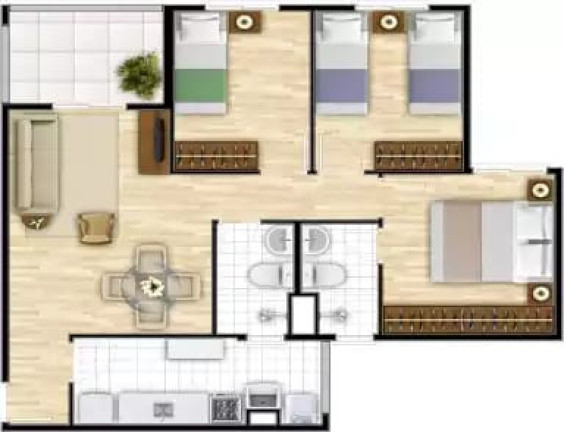 Imagem Apartamento com 3 Quartos à Venda, 70 m² em Jardim Petrópolis - Cotia Imagem Apartamento com 3 Quartos à Venda, 70 m² em Jardim Petrópolis - Cotia