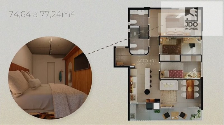 Imagem Apartamento com 3 Quartos à Venda, 75 m² em água Verde - Curitiba Imagem Apartamento com 3 Quartos à Venda, 75 m² em água Verde - Curitiba