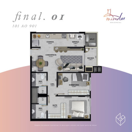 Apartamento com 2 Quartos à Venda, 75 m² em Centro - Criciúma