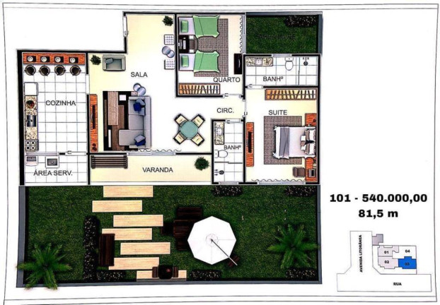 Imagem Apartamento com 2 Quartos à Venda, 82 m² em Centro - Araruama