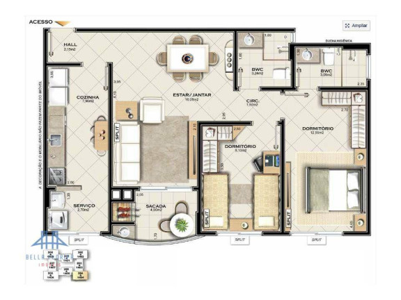 Imagem Apartamento com 2 Quartos à Venda, 86 m² em Barreiros - São José