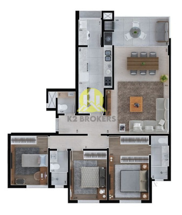 Imagem Apartamento com 3 Quartos à Venda, 108 m² em Cristo Rei - Curitiba Imagem Apartamento com 3 Quartos à Venda, 108 m² em Cristo Rei - Curitiba