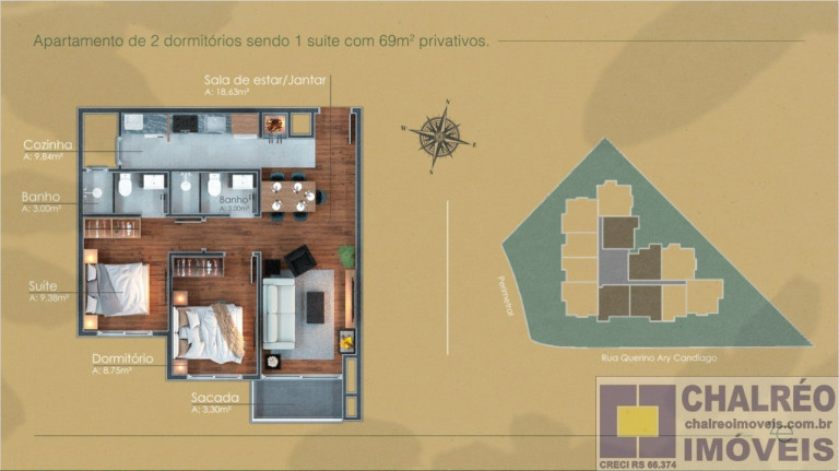 Imagem Imóvel com 1 Quarto à Venda, 53 m² em Candiago - Gramado