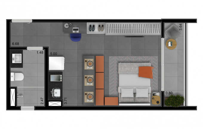 Imagem Studio com 1 Quarto à Venda, 43 m² em Perdizes - São Paulo