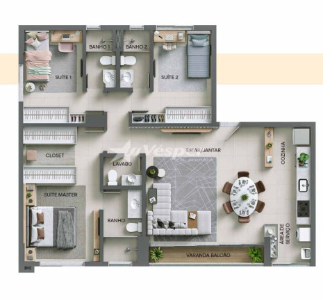 Imagem Apartamento com 3 Quartos à Venda, 106 m² em Setor Aeroporto - Goiânia