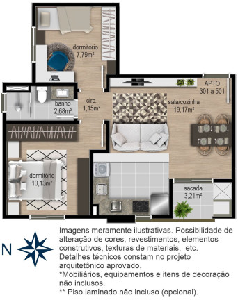 Imagem Apartamento com 2 Quartos à Venda, 48 m² em Cidade Nova - Caxias Do Sul