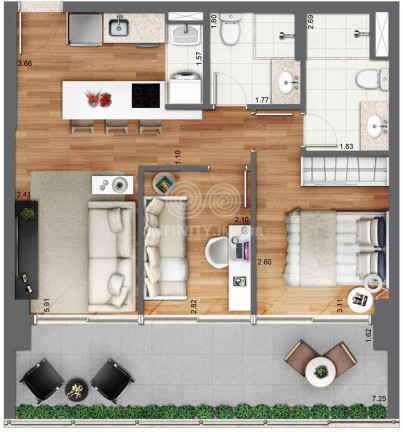 Imagem Apartamento com 1 Quarto à Venda, 63 m² em Brooklin Paulista - São Paulo