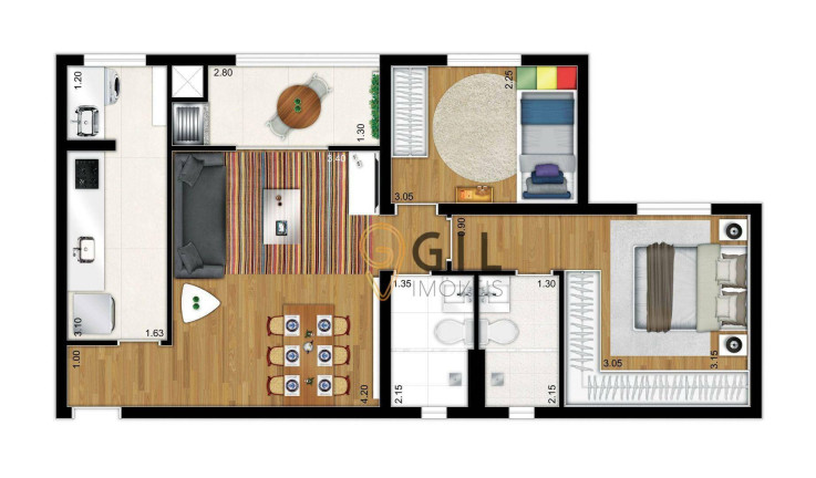 Imagem Apartamento com 2 Quartos para Alugar, 52 m² em Pagador De Andrade - Jacareí Imagem Apartamento com 2 Quartos para Alugar, 52 m² em Pagador De Andrade - Jacareí