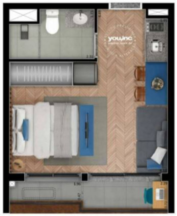 Imagem Studio com 1 Quarto à Venda, 24 m² em Campo Belo - São Paulo