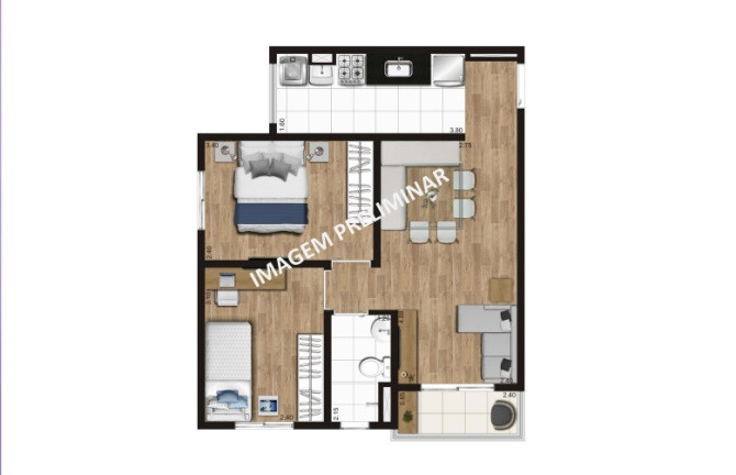 Imagem Apartamento com 2 Quartos à Venda, 49 m² em Sacomã - São Paulo
