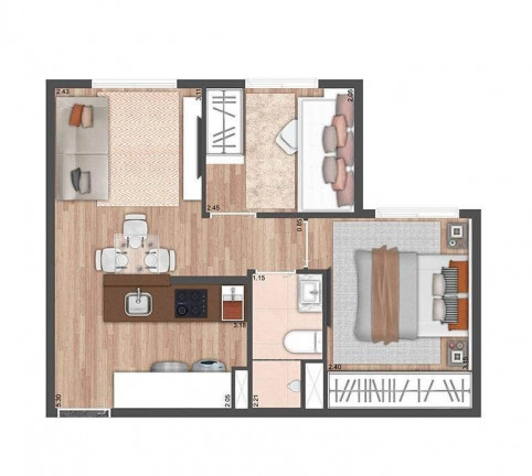 Imagem Imóvel com 2 Quartos à Venda, 34 m² em Vila Santa Catarina - São Paulo