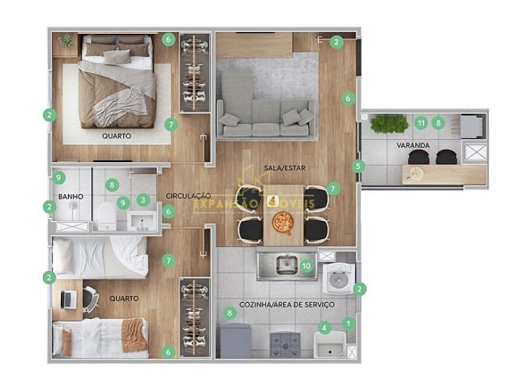Imagem Apartamento com 2 Quartos à Venda, 40 m² em Forquilhas - São José