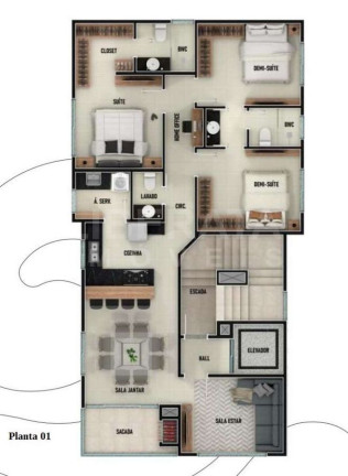 Imagem Apartamento com 3 Quartos à Venda, 98 m² em Gravatá - Navegantes Imagem Apartamento com 3 Quartos à Venda, 98 m² em Gravatá - Navegantes
